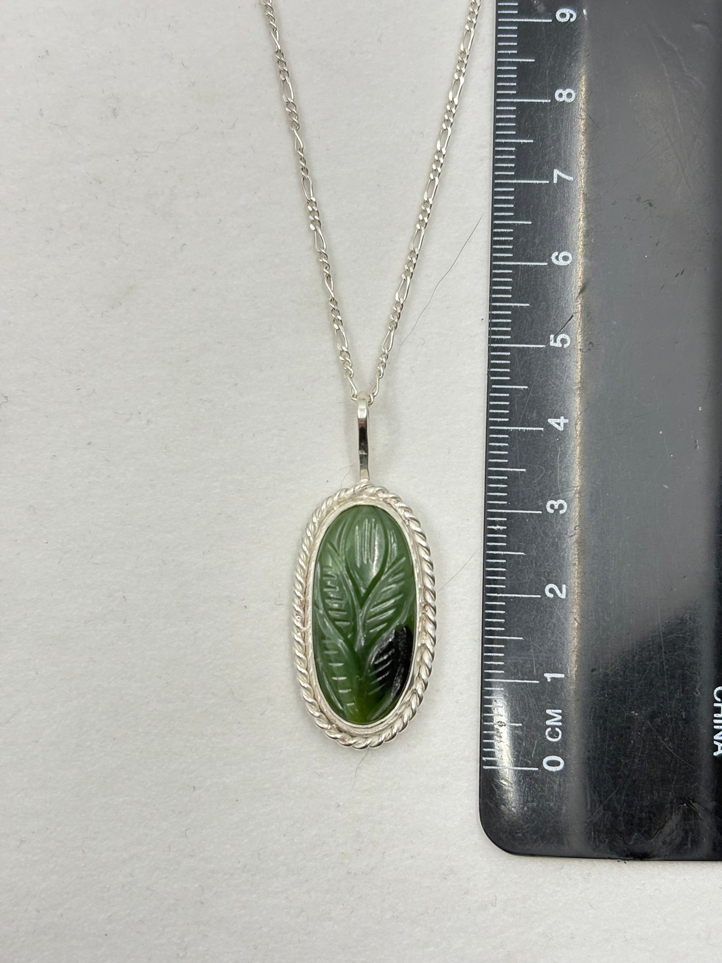 Handmade Solid 925 Sterling Silver Carved Serpentine Pendant