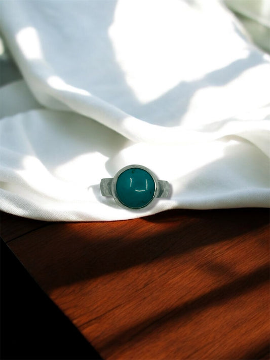 Handmade Solid 925 Sterling Silver Chinese Turquoise Ring